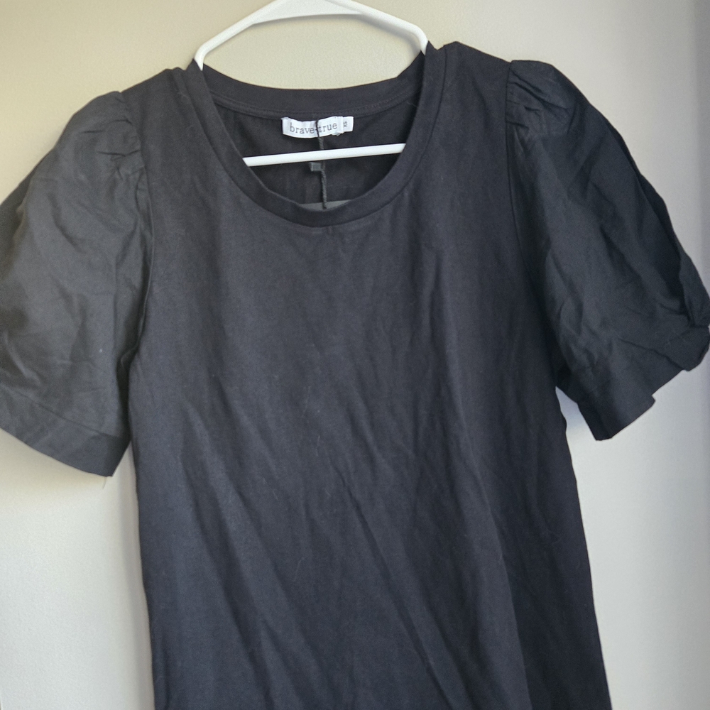 Black Puff Sleeve Top